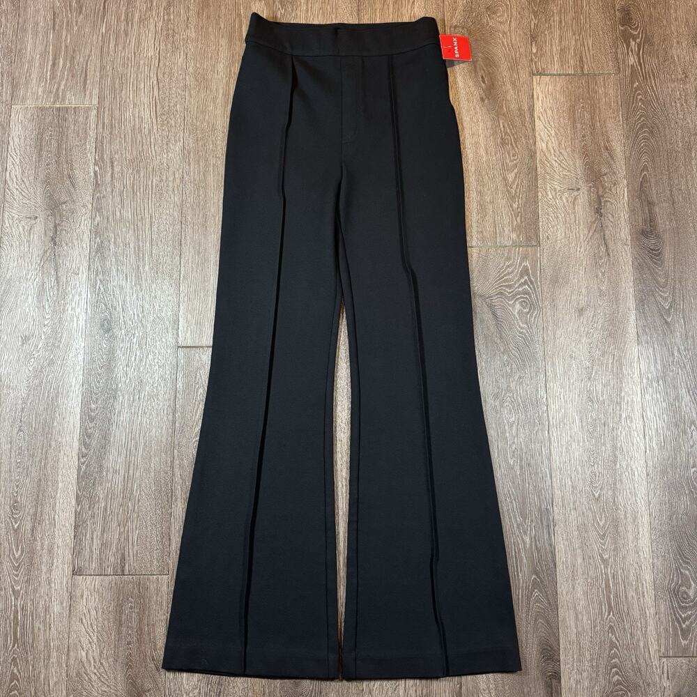 Spanx The Perfect Hi-Rise Flare Dress Pants Women Small Black Office Pull On NWT